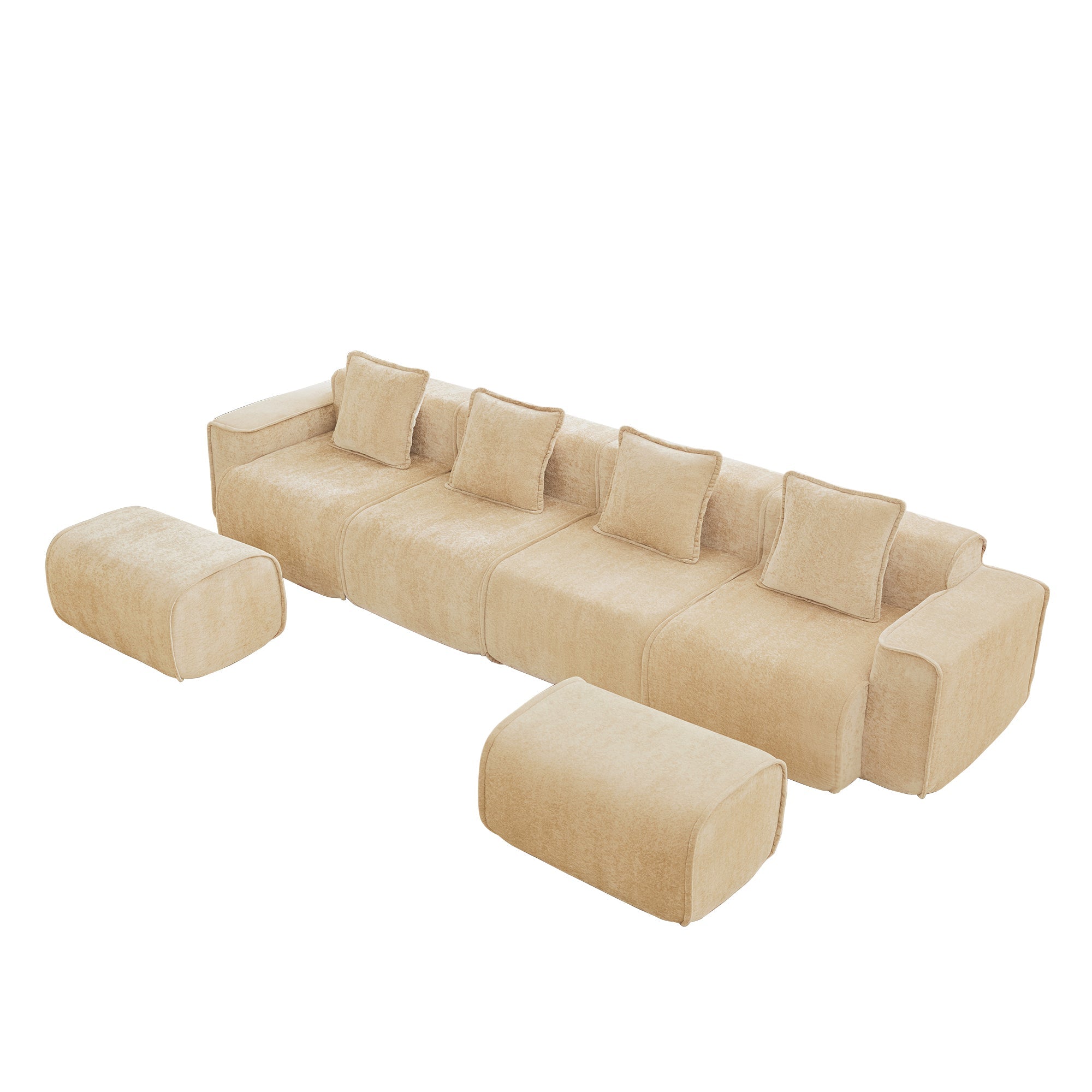 Seneca 4-Seat Boneless Couch in Camel #OttOnly_2 #Color_Camel