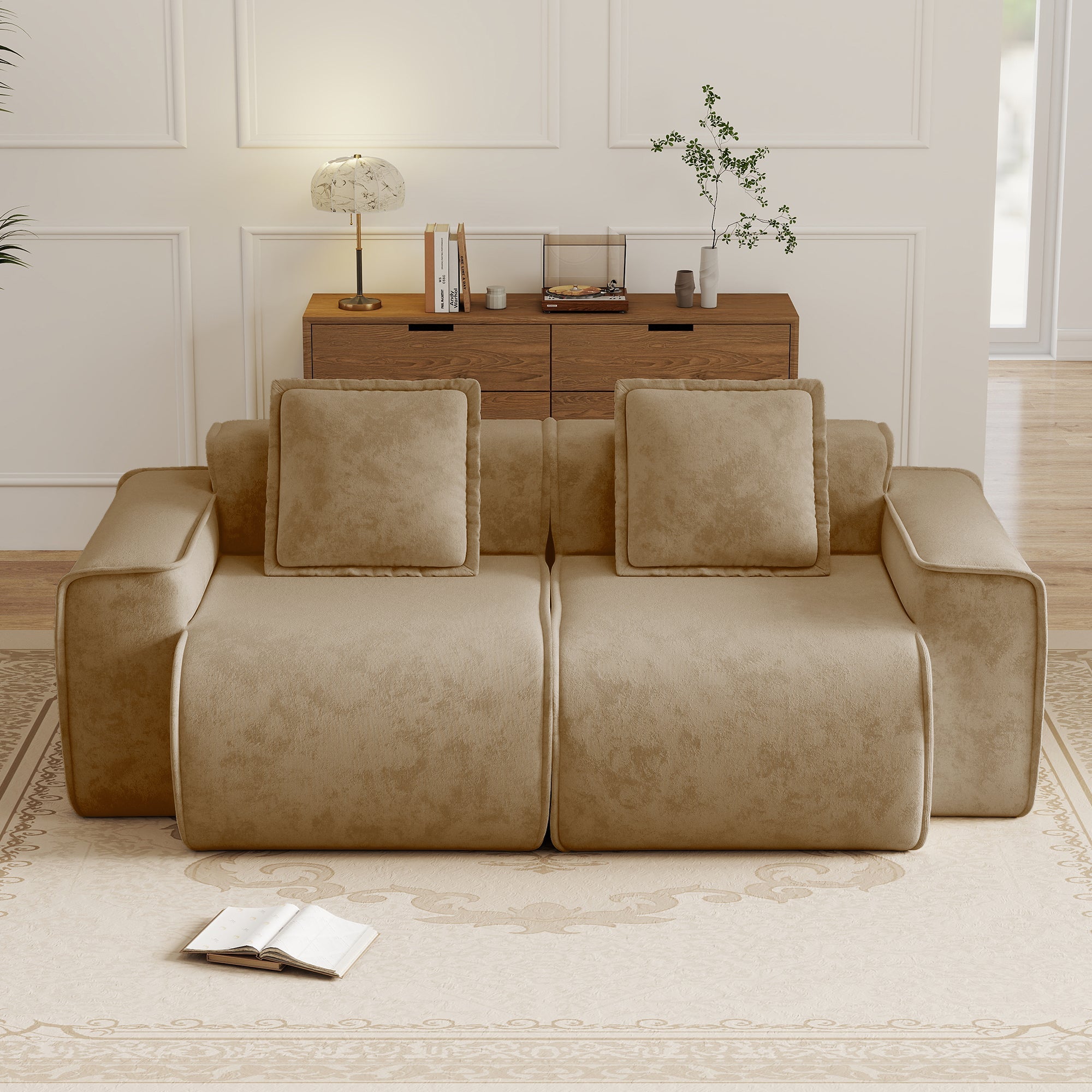 Seneca 2-Seat Boneless Couch in Mocha #OttOnly_0 #Color_Mocha