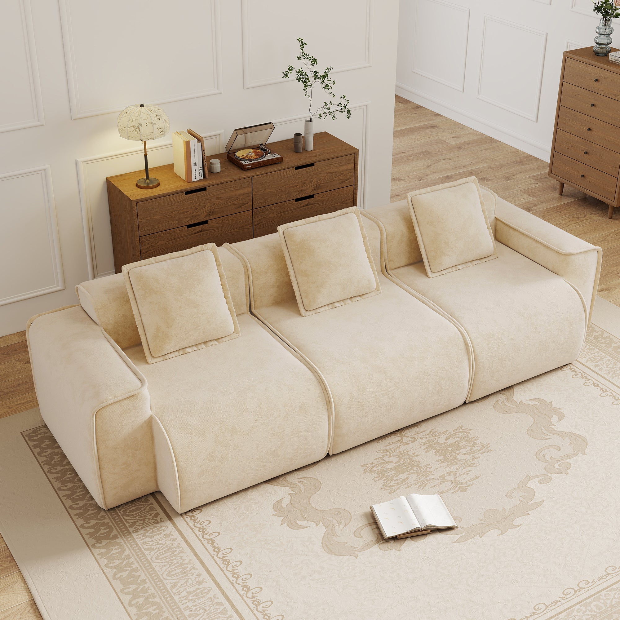 Seneca 3-Seat Boneless Couch in Camel #OttOnly_0 #Color_Camel