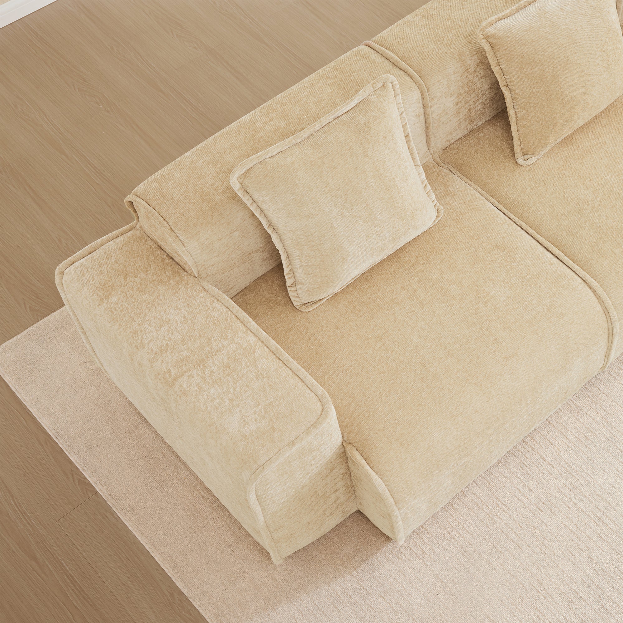 Seneca 3-Seat Boneless Couch in Camel #Color_Camel