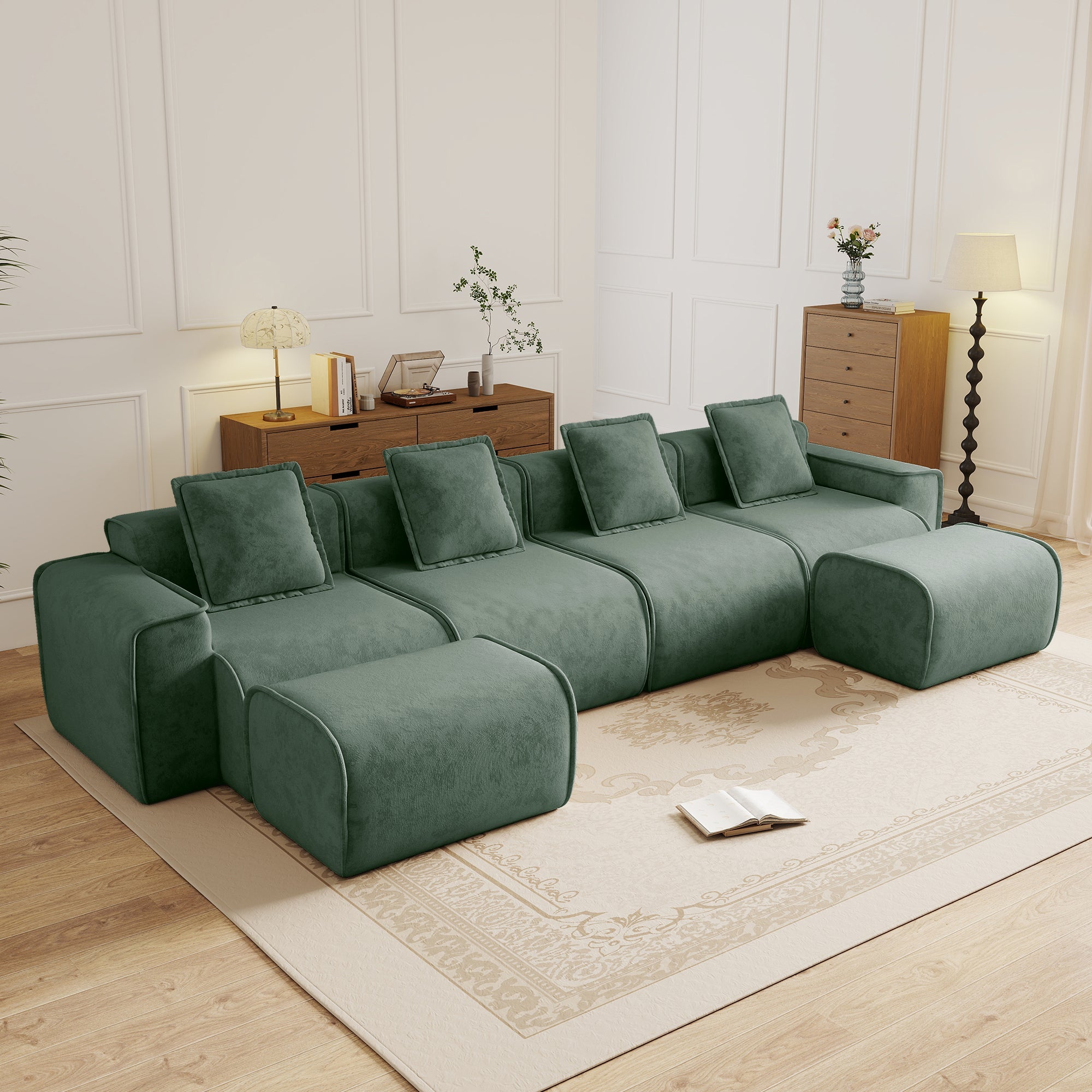 Seneca 4-Seat Boneless Couch in Olive #OttOnly_2 #Color_Olive