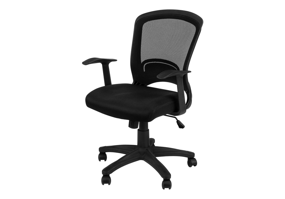 Black Mesh Office Chair, Mid-Back, Swivel, Height Adjustable