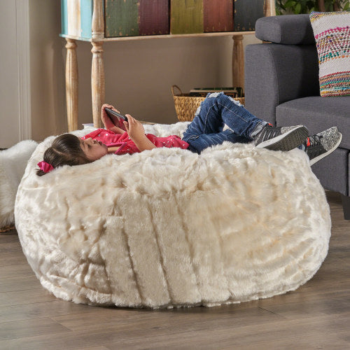 White Plush Bean Bag Chair