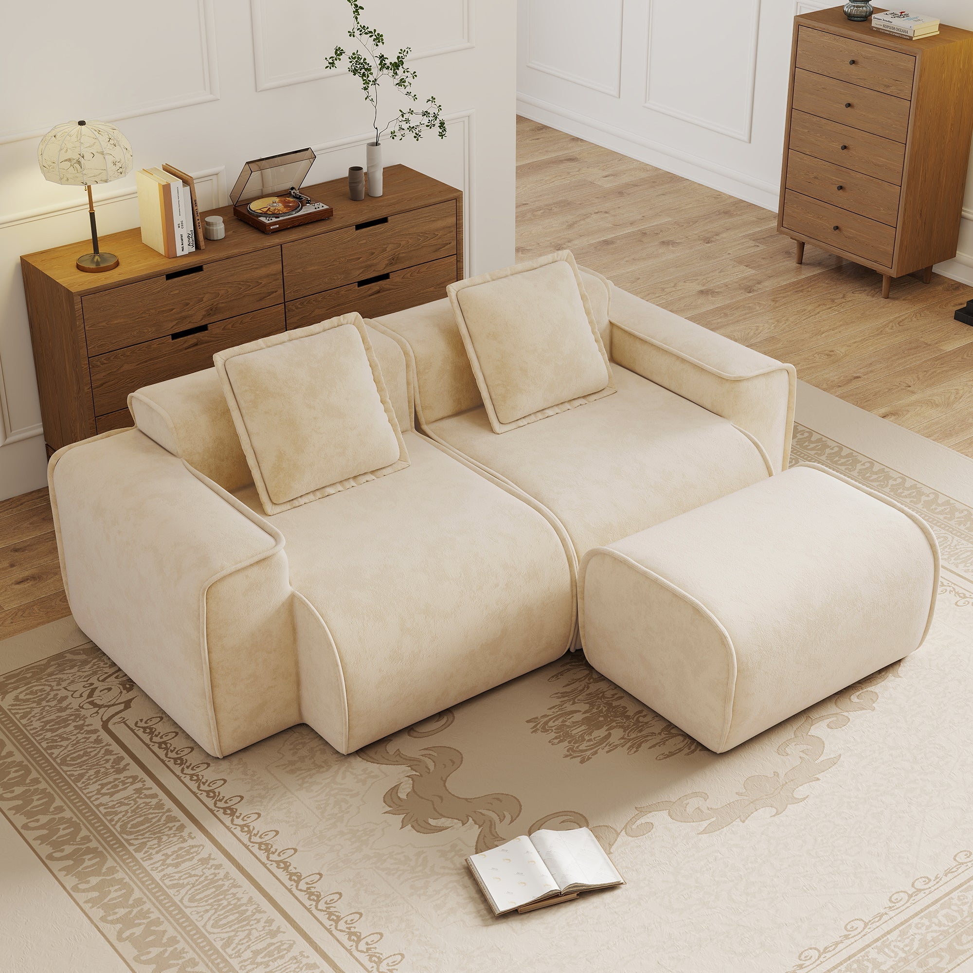 Seneca 2-Seat Boneless Couch in Camel #OttOnly_1 #Color_Camel