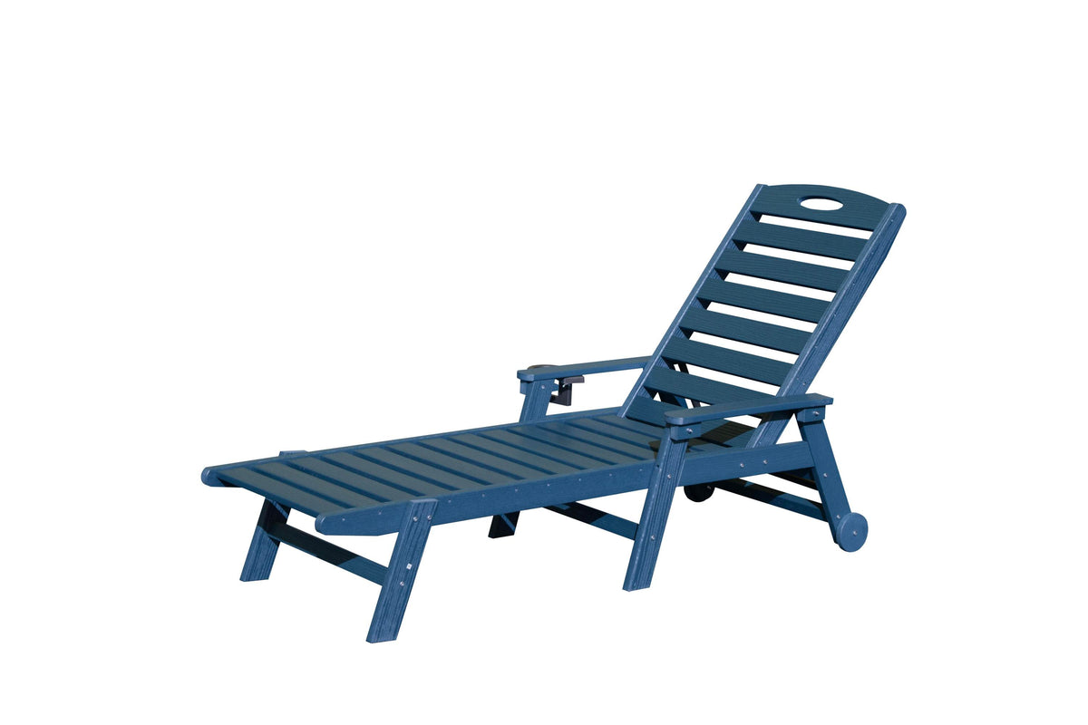 Blue Adjustable Outdoor Chaise Lounge