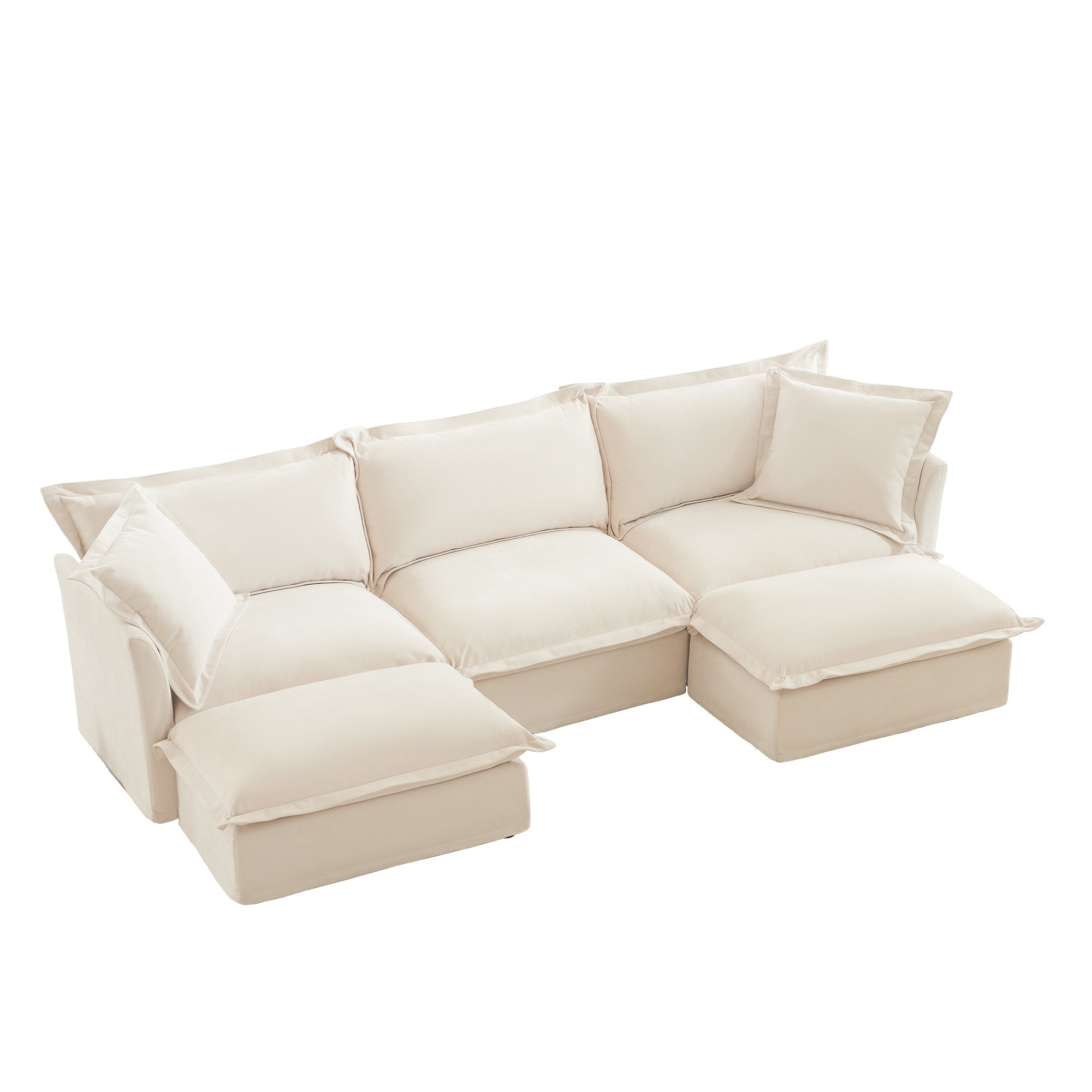 Fluffy 3-Seat Modular Sofa in Chenille Cream #OttOnly_2 #Fabric_Chenille Cream
