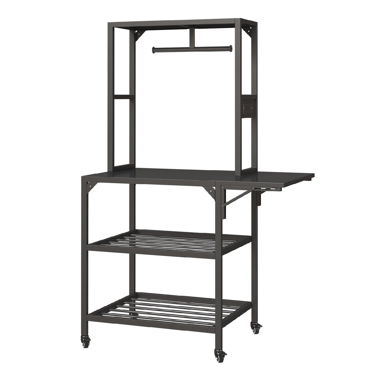 Metal Printer Stand, 65.4 in Tall, Black