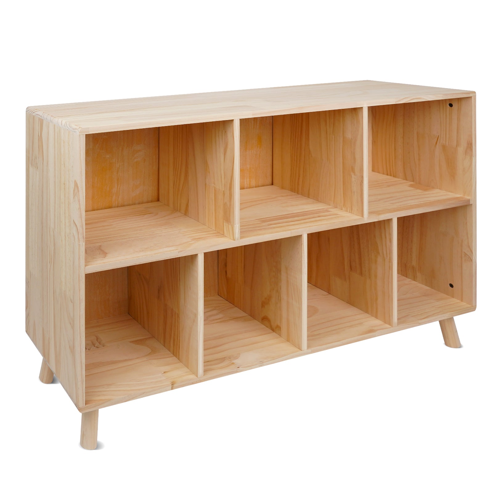 Modern Solid Wood Bookcase, 45.5 in, Natural