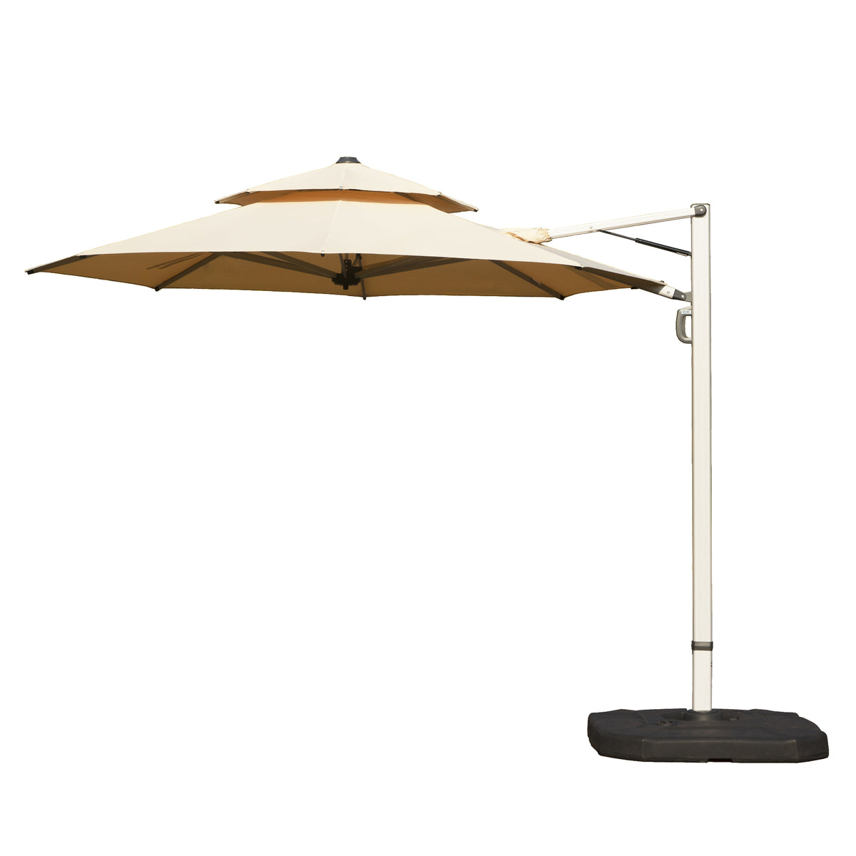 Beige Cantilever Patio Umbrella, Round