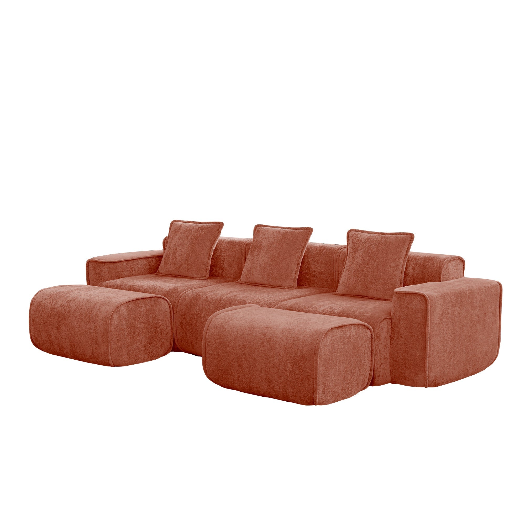 Seneca 3-Seat Boneless Couch in Terracotta #OttOnly_2 #Color_Terracotta