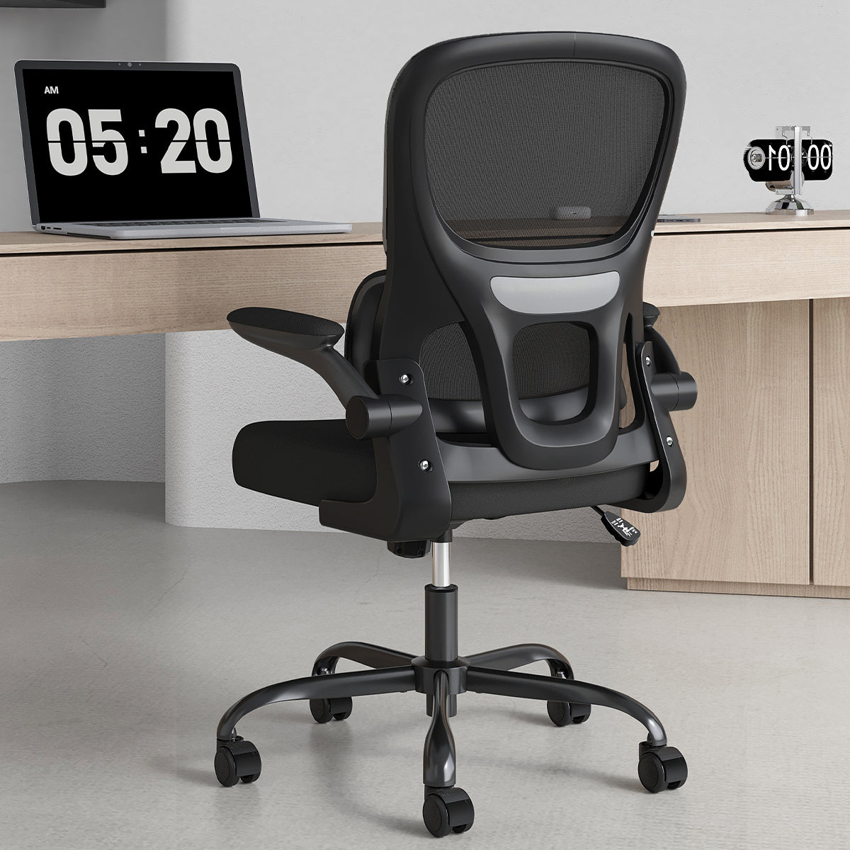 Black Mesh Office Chair, Height Adjustable, 350 lb