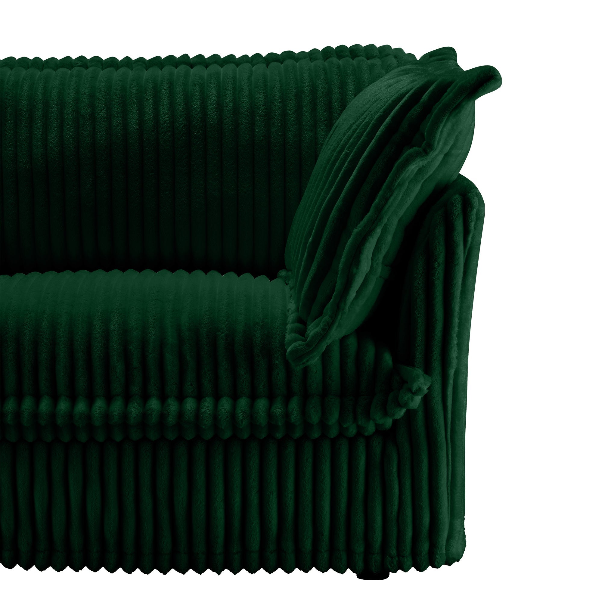 Fluffy 3-Seat Modular Sofa in Corduroy Emerald #Fabric_Corduroy Emerald