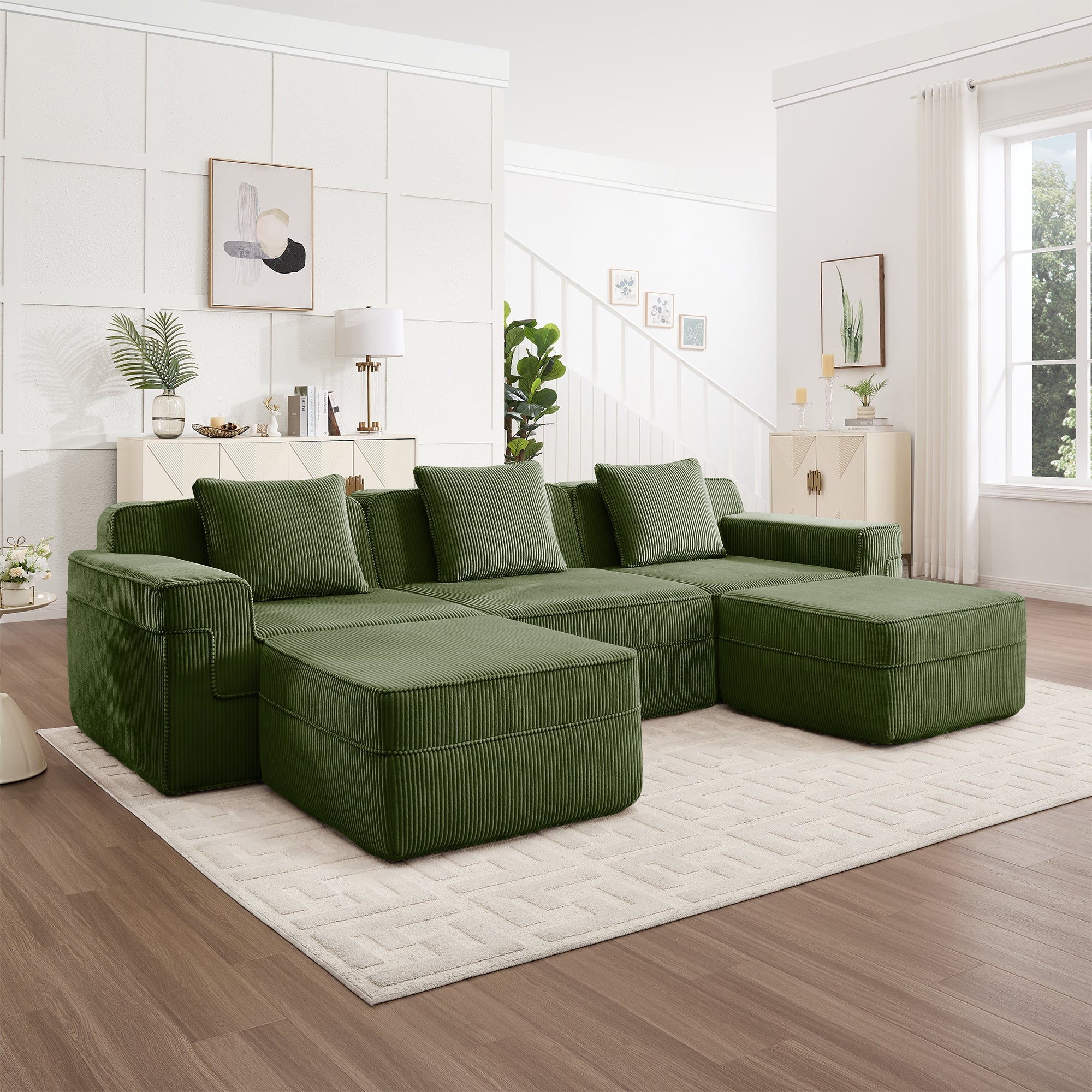 Hudson 3-Seat Boneless Couch in Olive #OttOnly_2 #Color_Olive