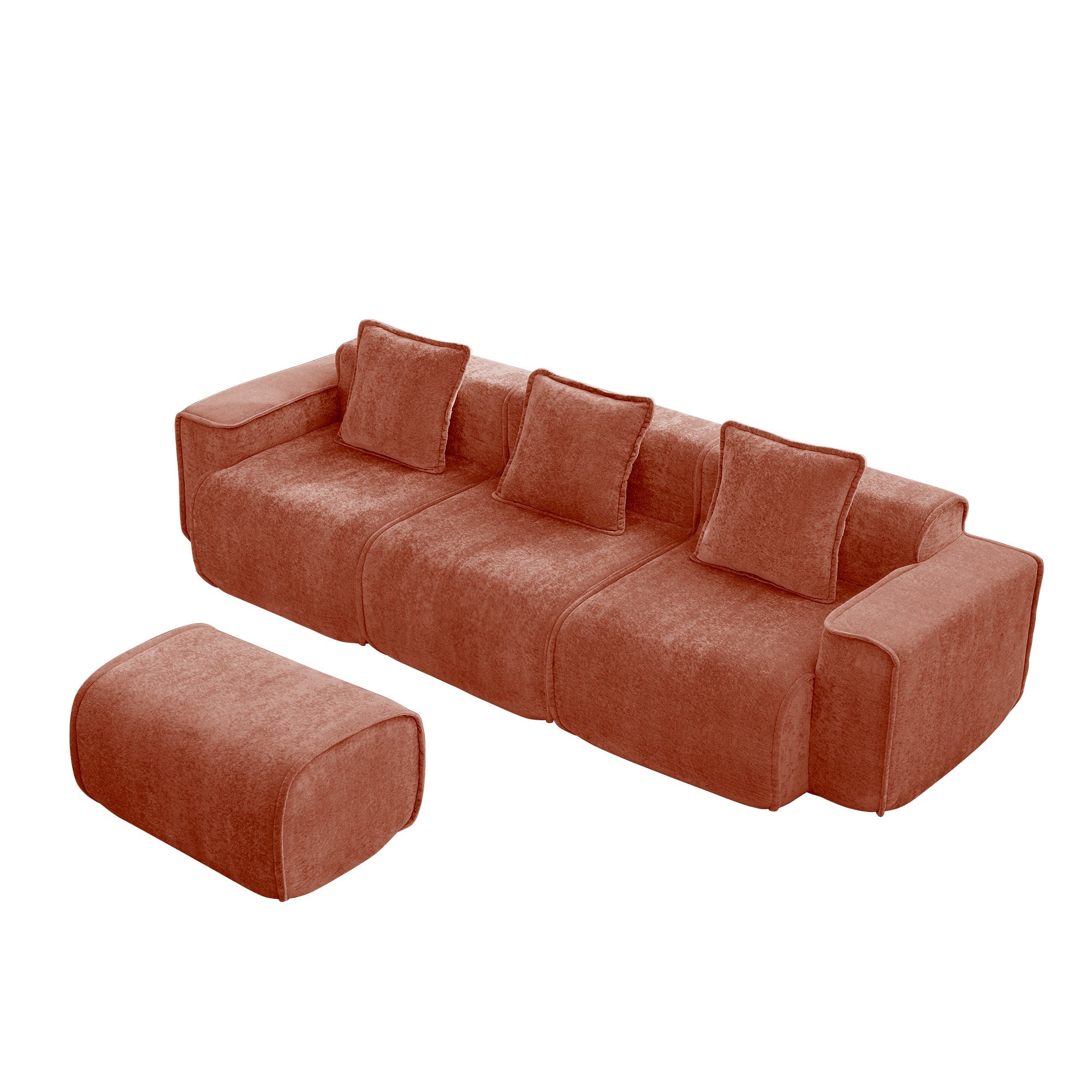 Seneca 3-Seat Boneless Couch in Terracotta #OttOnly_1 #Color_Terracotta