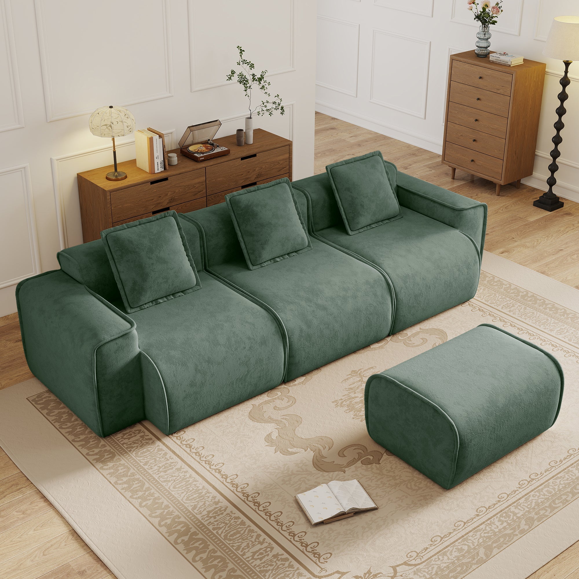 Seneca 3-Seat Boneless Couch in Olive #OttOnly_1 #Color_Olive