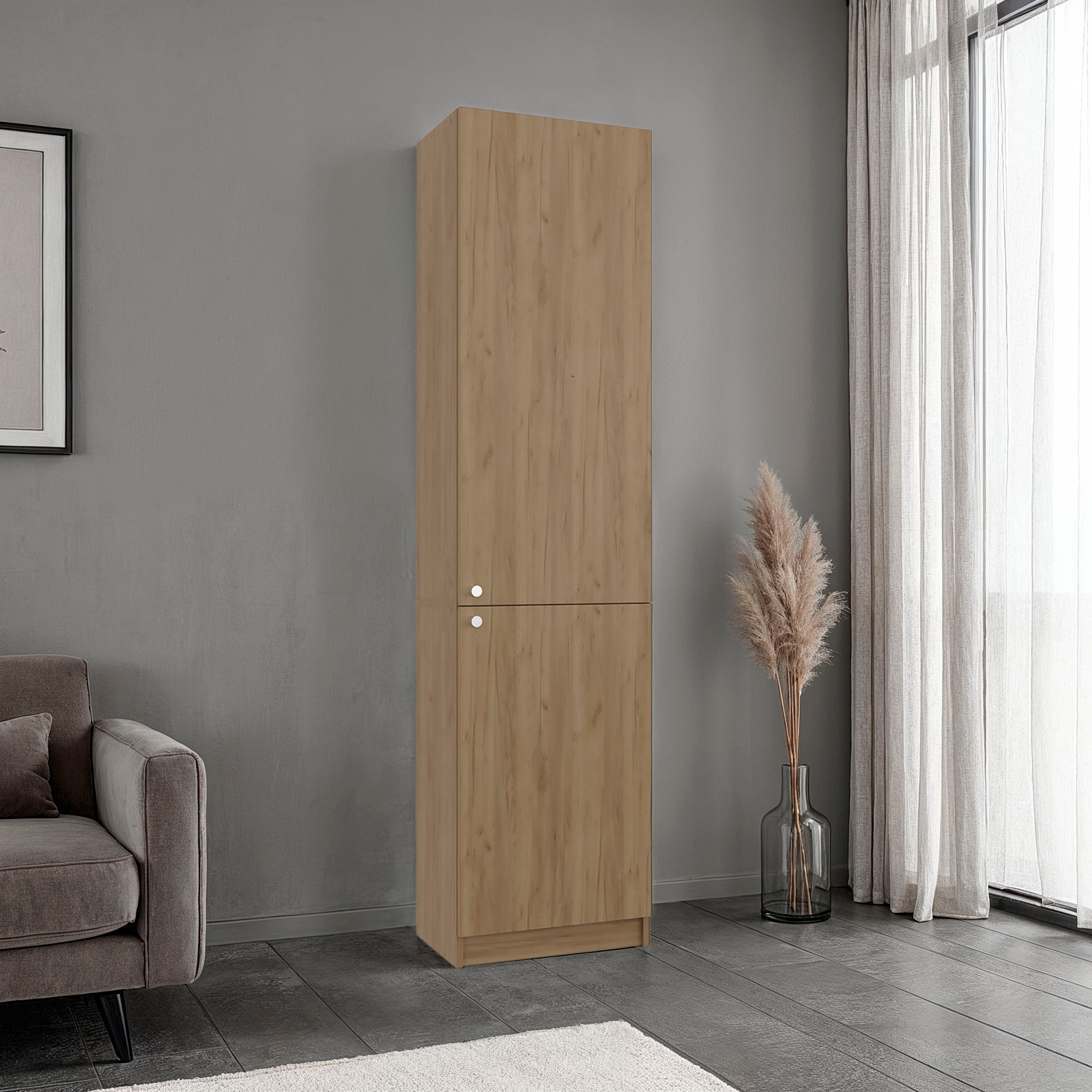 Minimalist Storage Cabinet, 71 in Tall, Natural