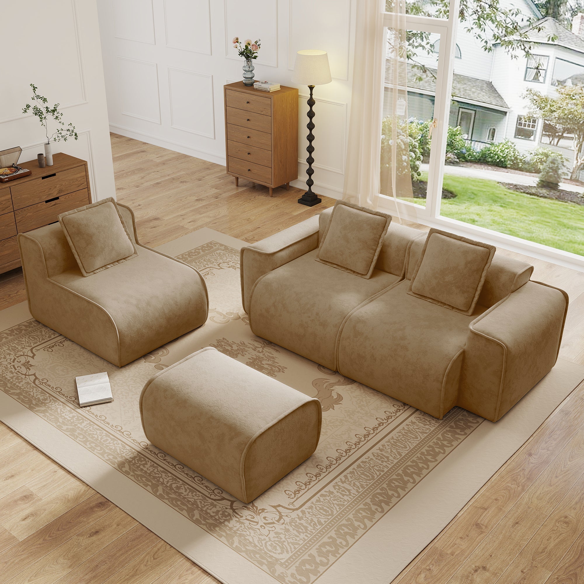 Seneca 3-Seat Boneless Couch in Mocha #OttOnly_1 #Color_Mocha