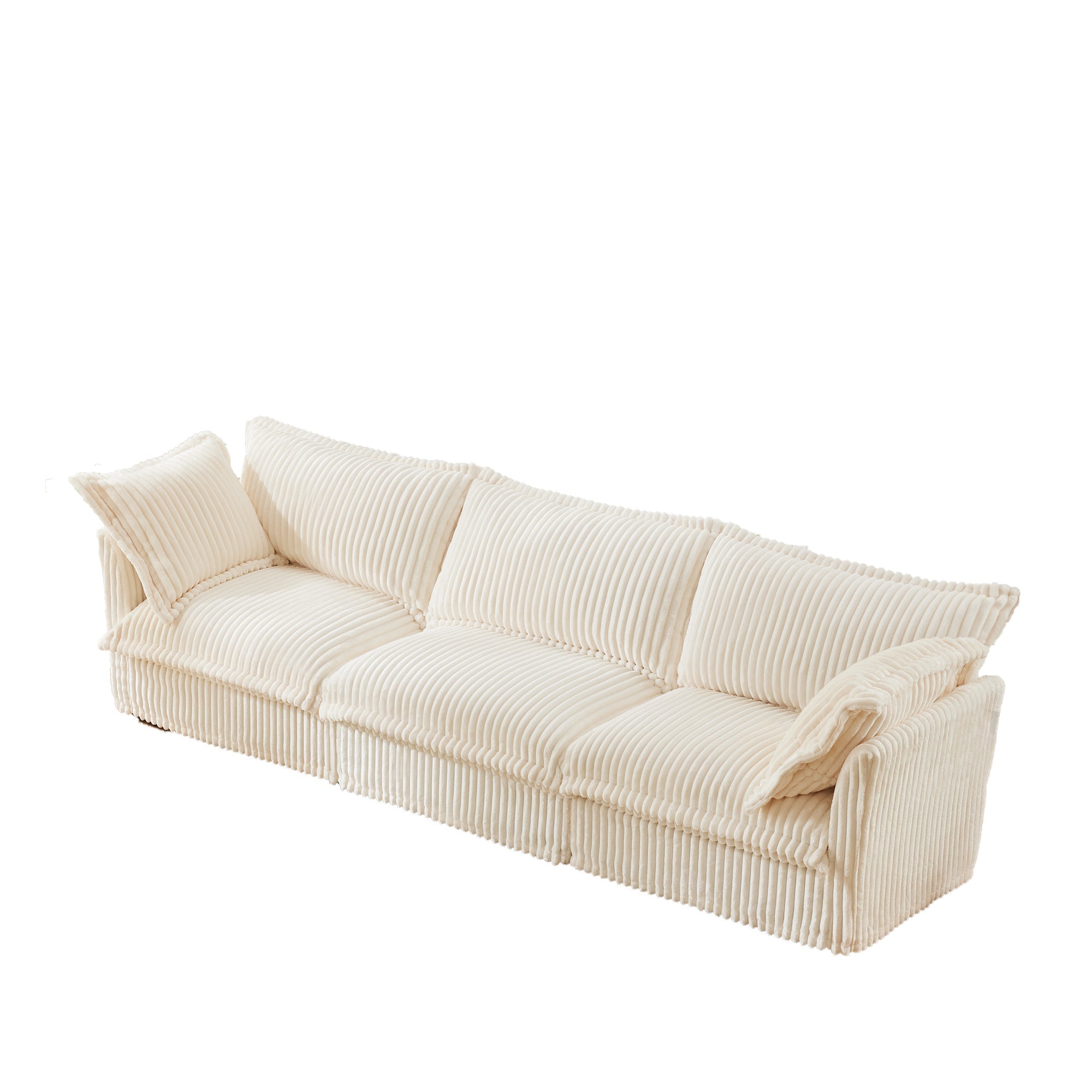 Fluffy 3-Seat Modular Sofa in Corduroy Cream #OttOnly_0 #Fabric_Corduroy Cream