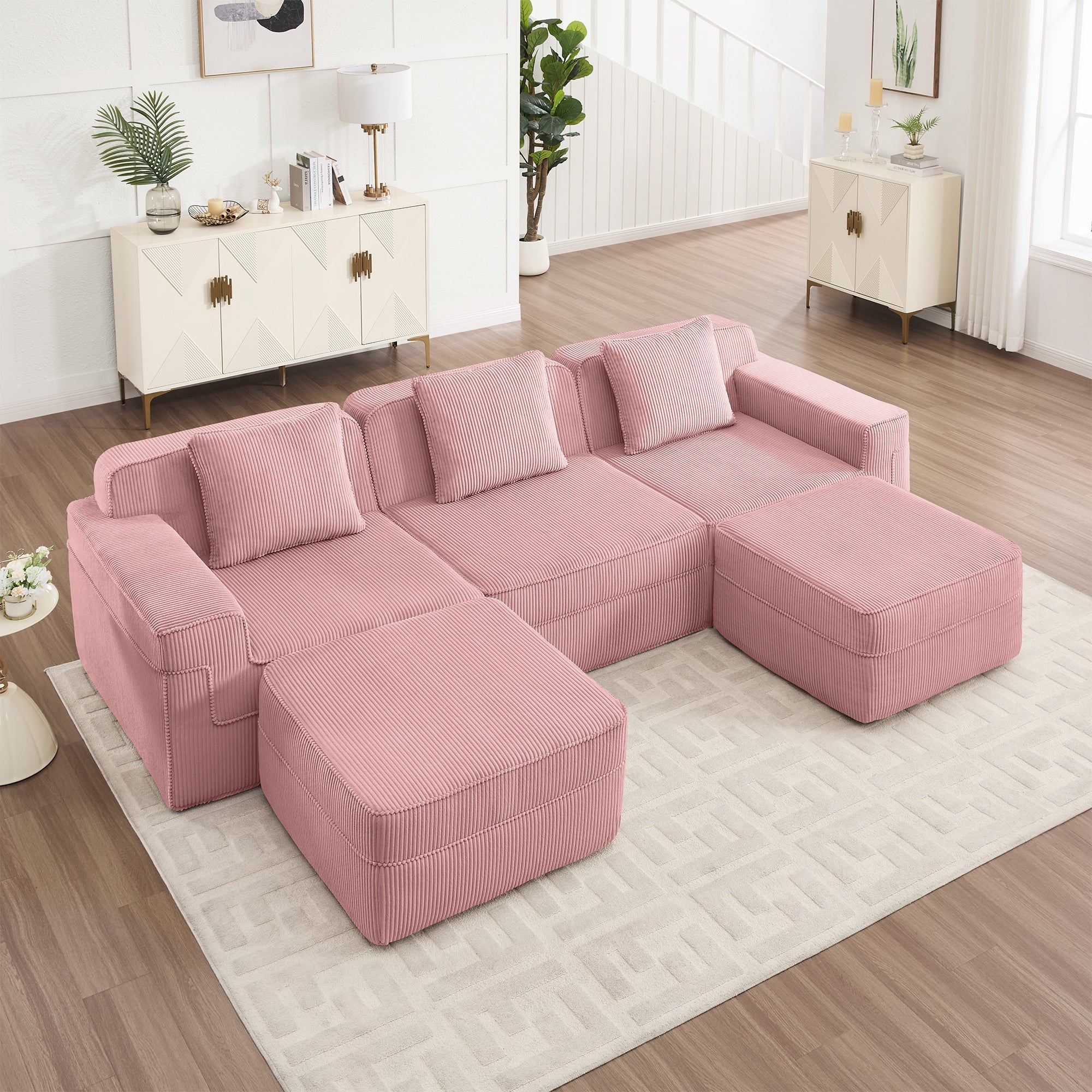 Hudson 3-Seat Boneless Couch in Pink #OttOnly_2 #Color_Pink