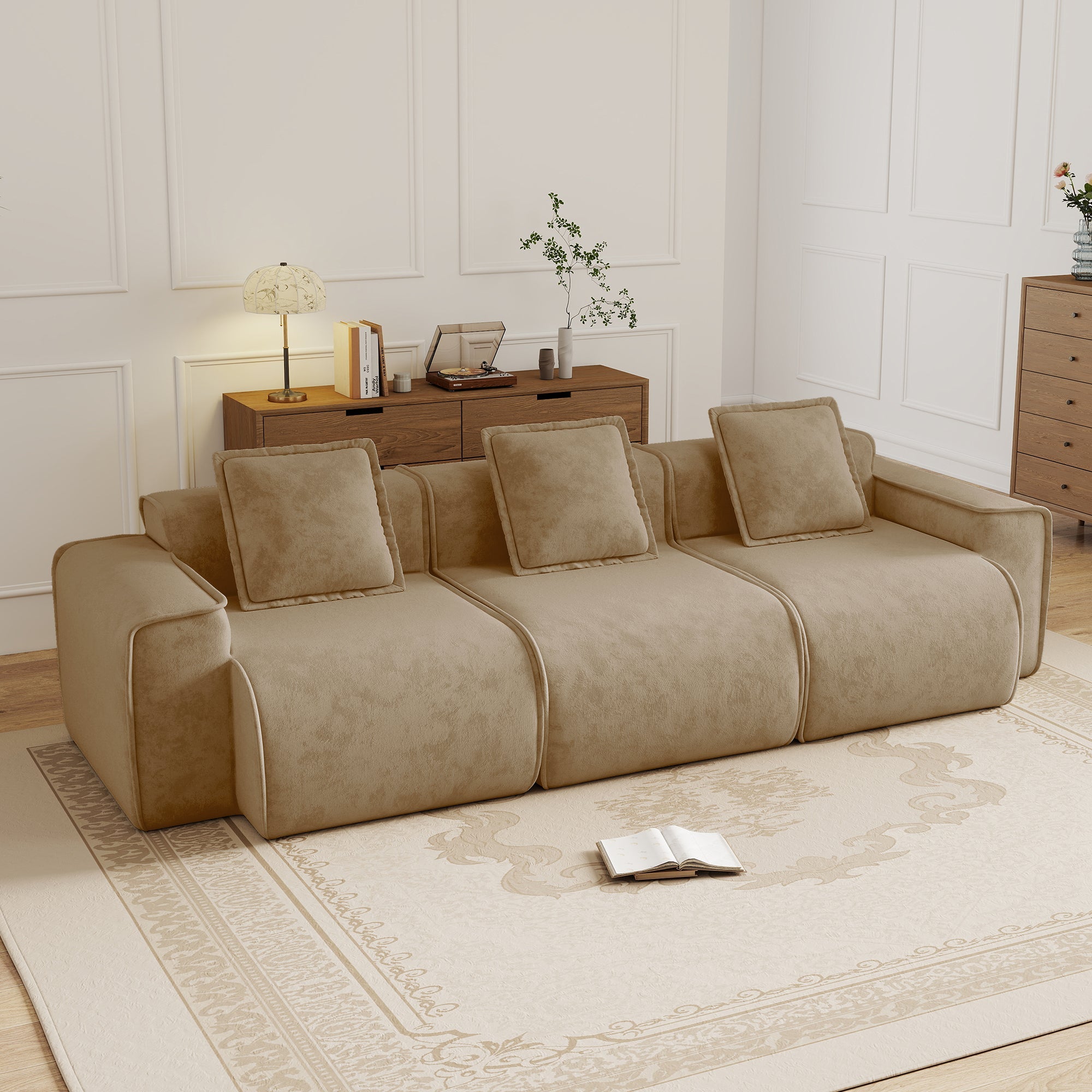 Seneca 3-Seat Boneless Couch in Mocha #OttOnly_0 #Color_Mocha