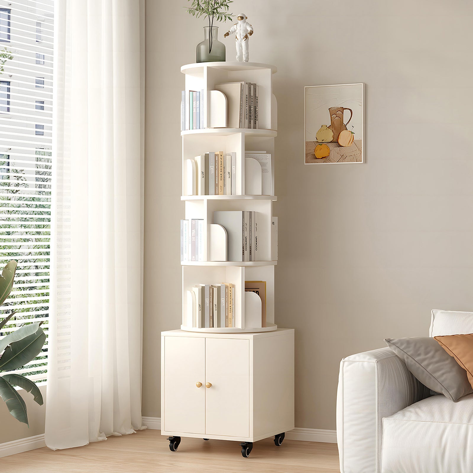Bookcase, 5 Shelves, 69.7 in Tall, White