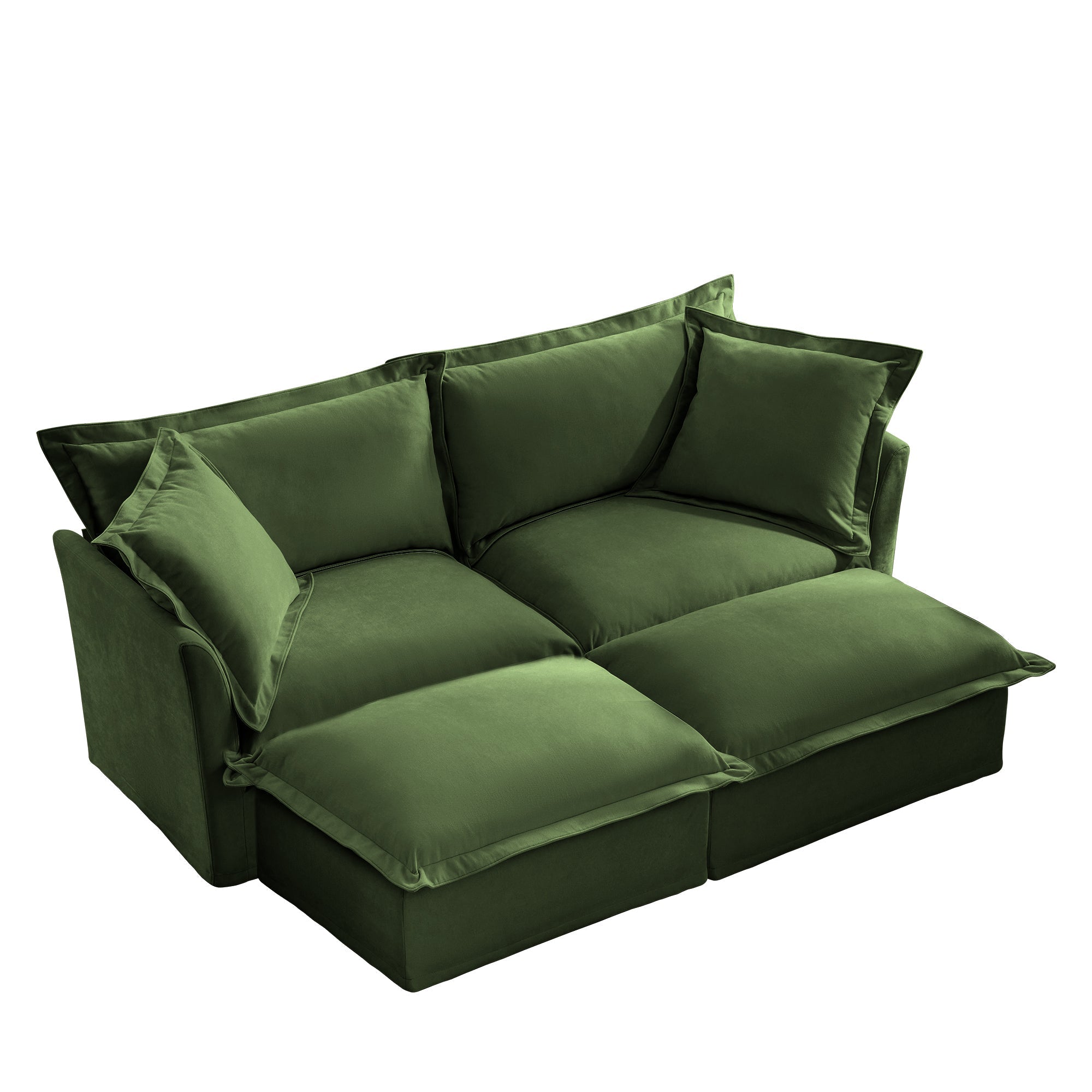 Fluffy 2-Seat Modular Sofa in Chenille Olive #OttOnly_2 #Fabric_Chenille Olive