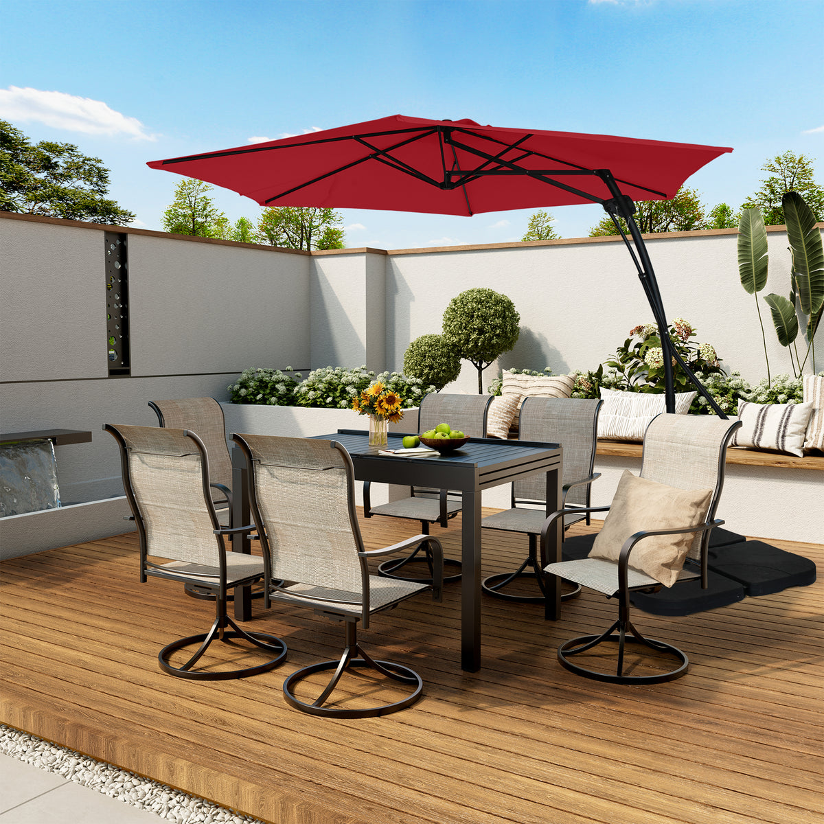 10 ft Red Cantilever Patio Umbrella