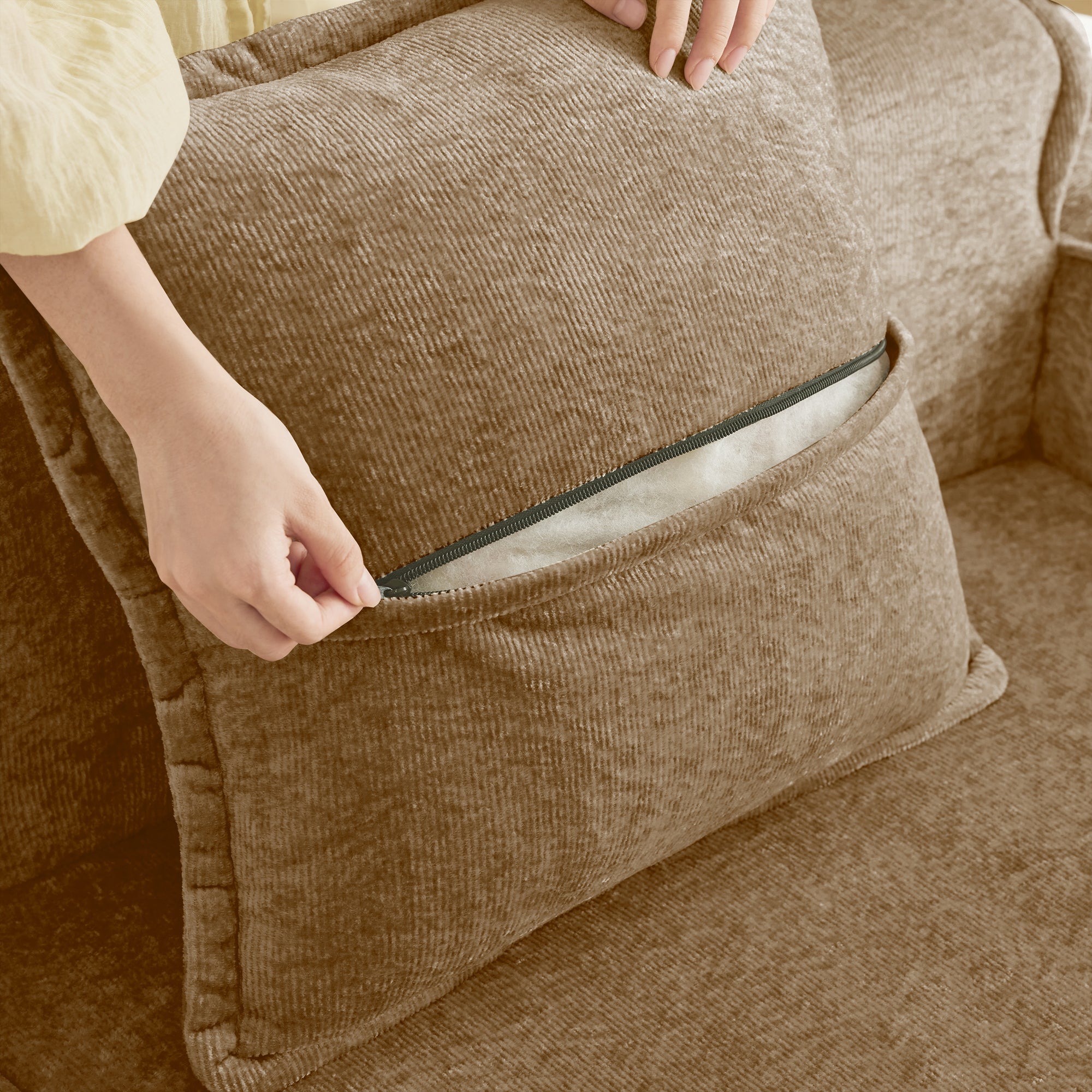 Seneca 2-Seat Boneless Couch in Mocha #Color_Mocha