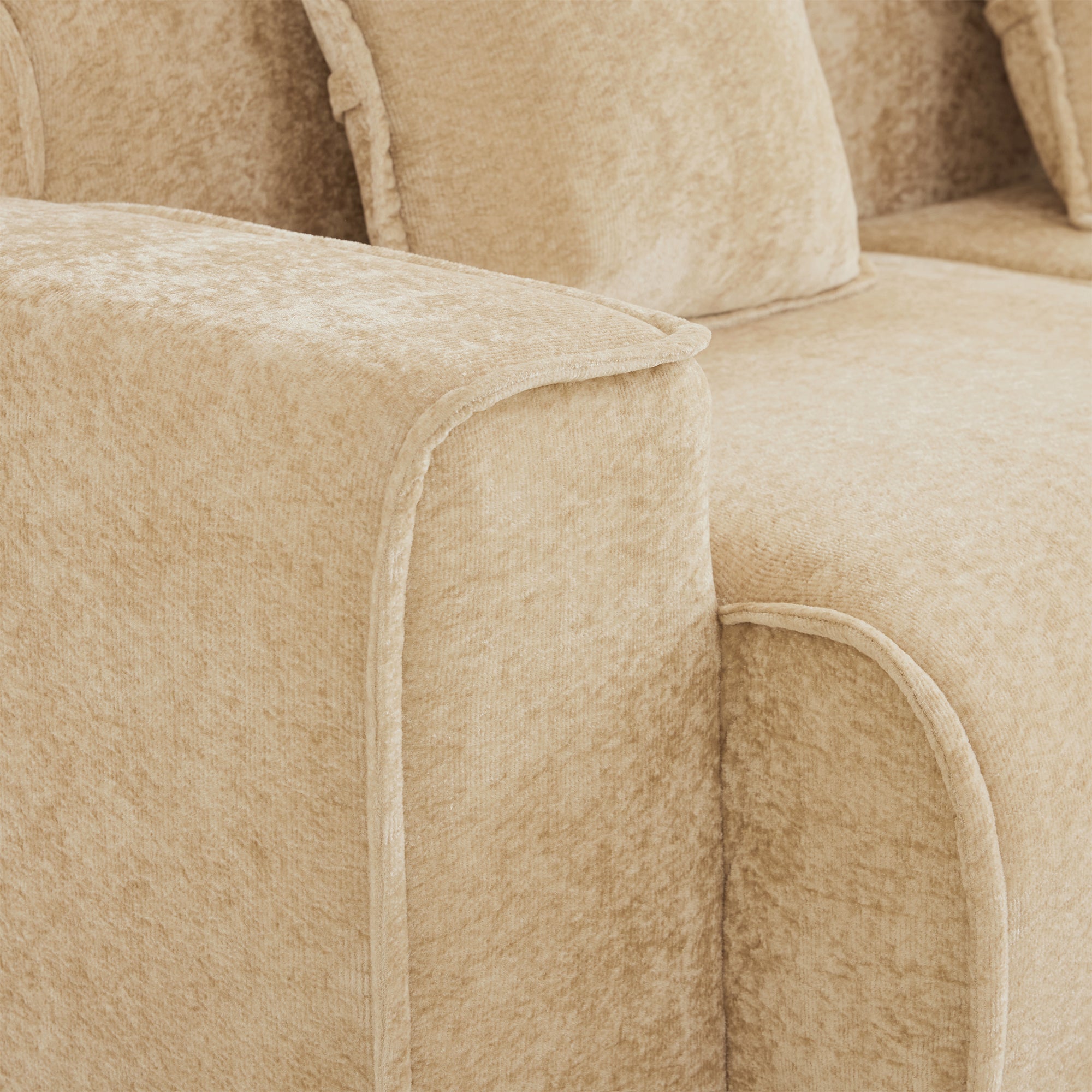 Seneca 3-Seat Boneless Couch in Camel #Color_Camel