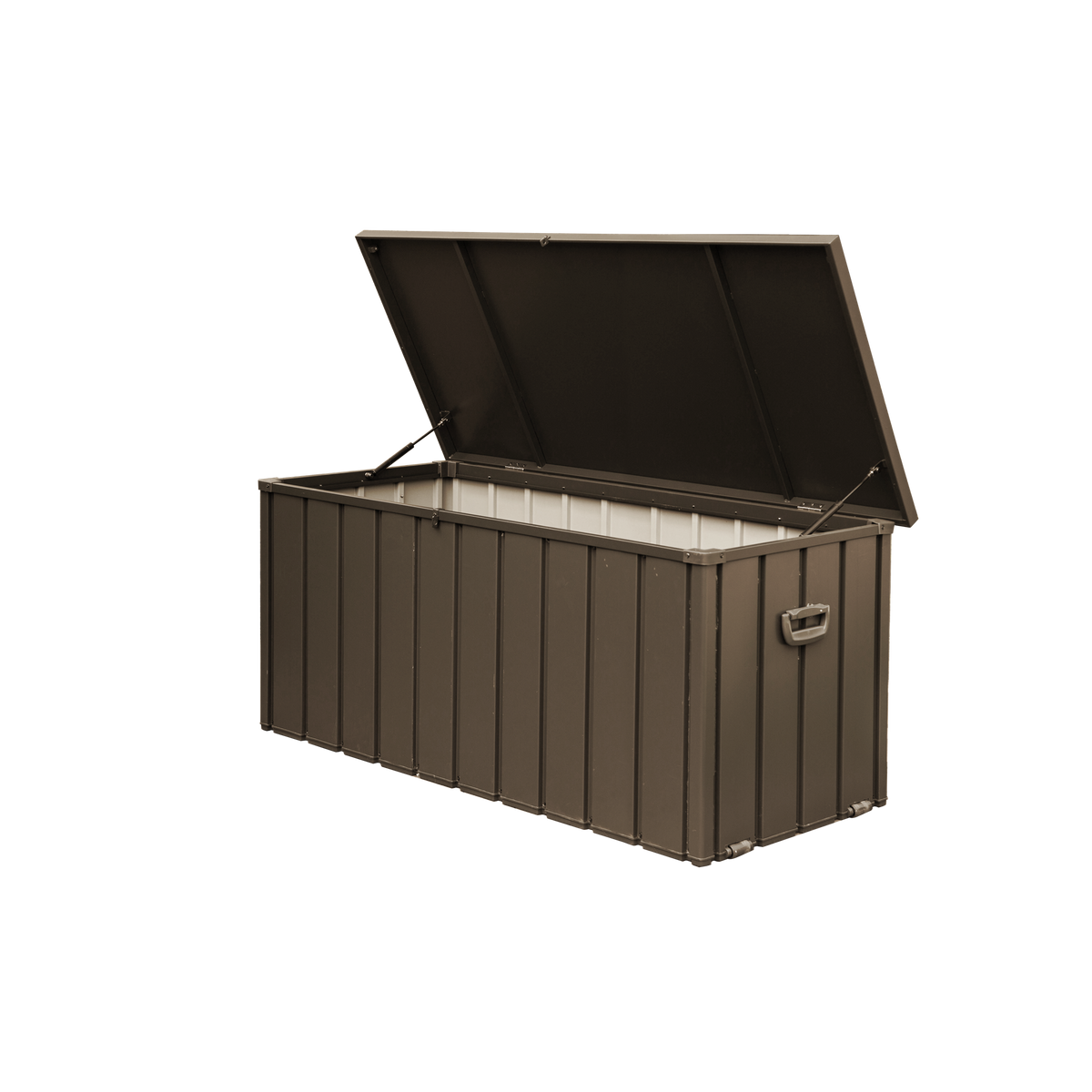 120 Gallon Dark Brown Metal Deck Box Lockable