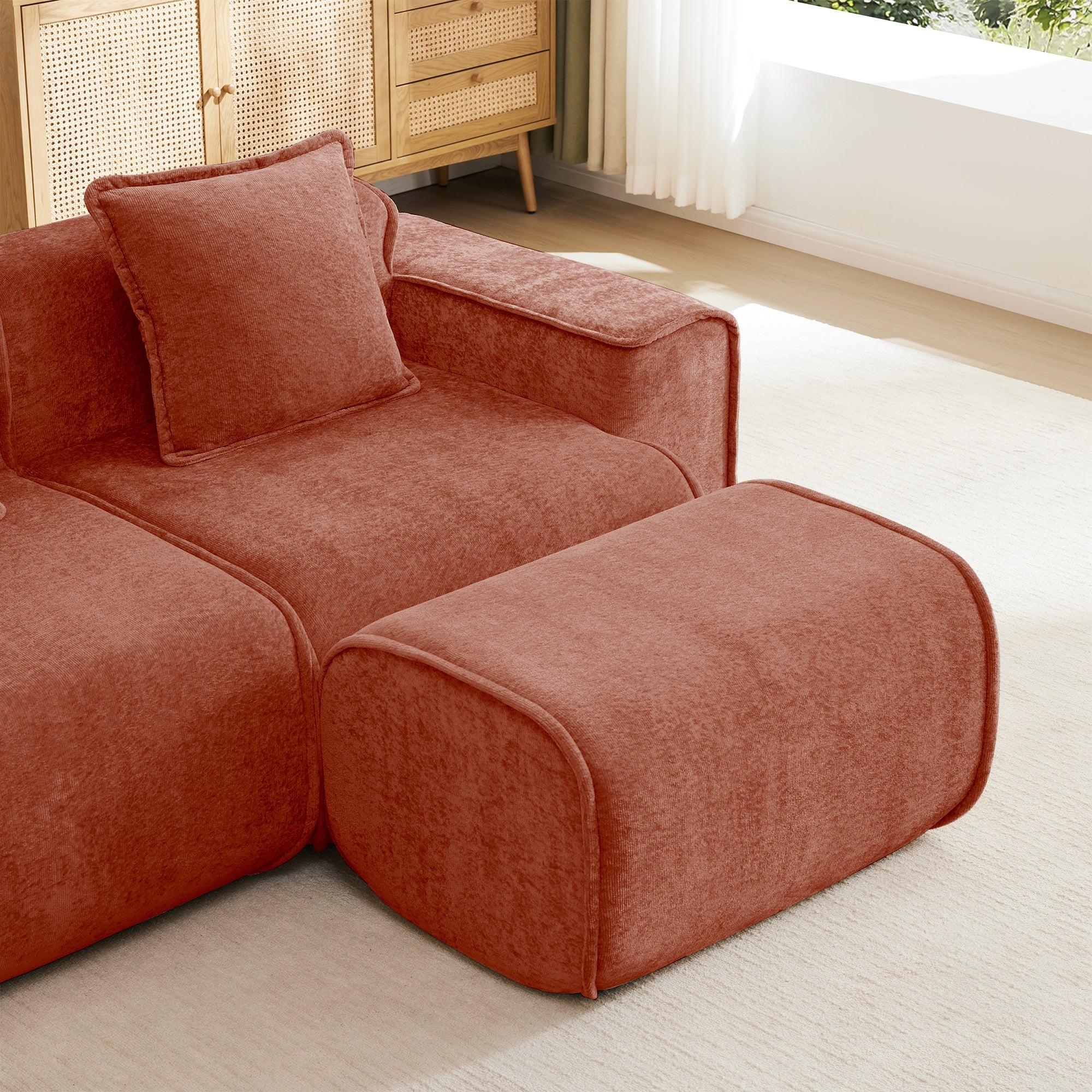 Seneca 3-Seat Boneless Couch in Terracotta #Color_Terracotta