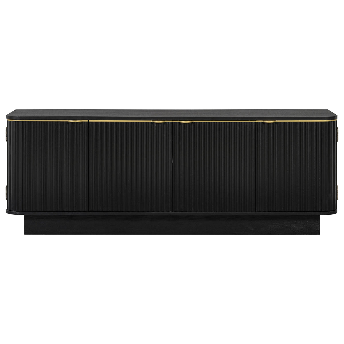 Black Fluted Entertainment Center for TVs up to 70 in, 59.1 in Wide