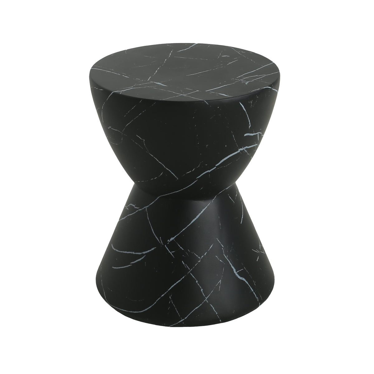 Black Concrete Outdoor Side Table, 19 in Tall