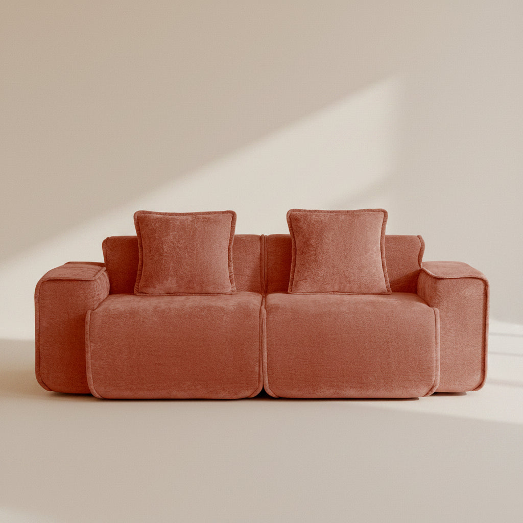 Seneca 2-Seat Boneless Couch in Terracotta #OttOnly_0 #Color_Terracotta